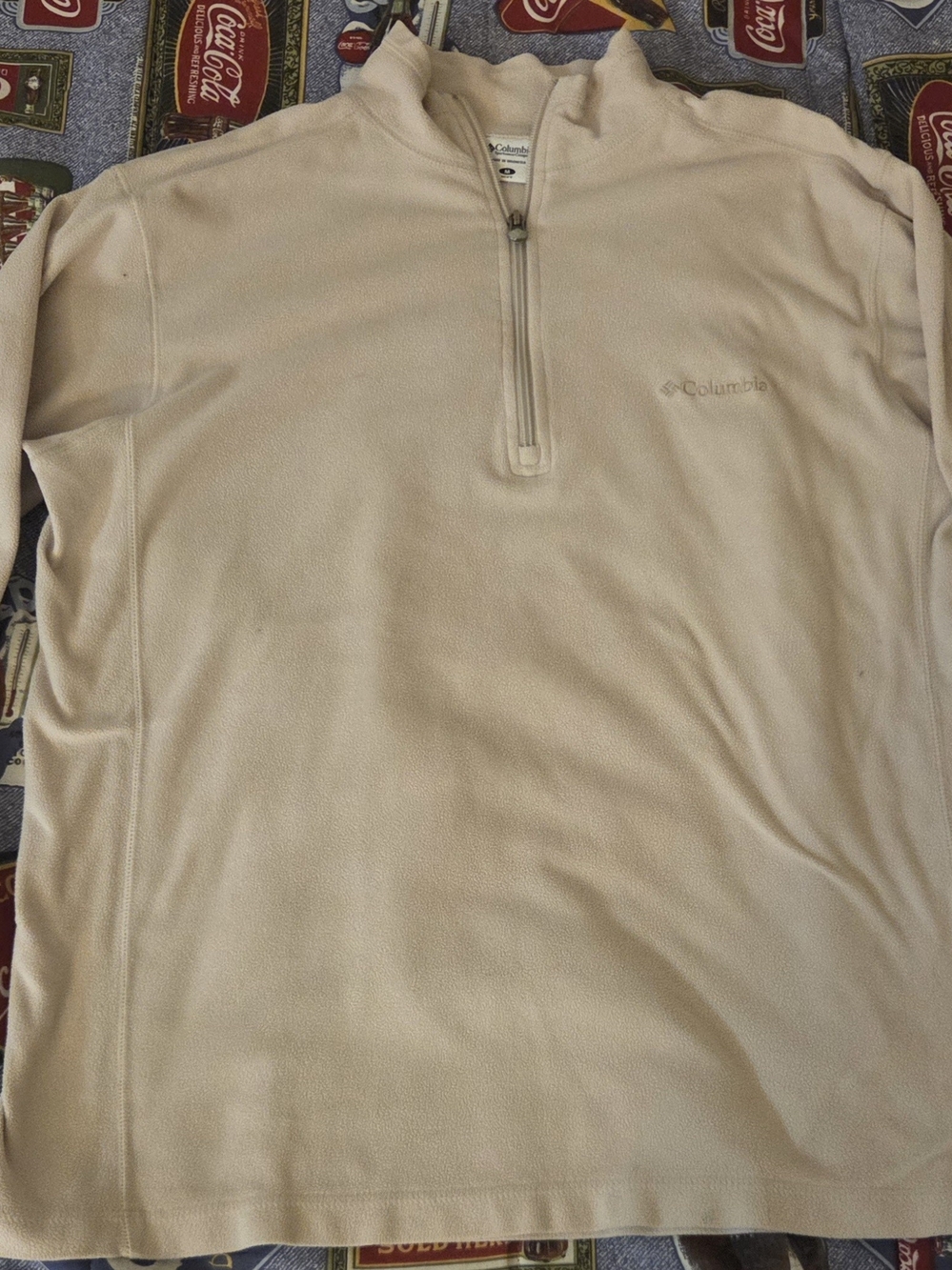Columbia Men’s Zip-Up Fleece Pullover - Cream